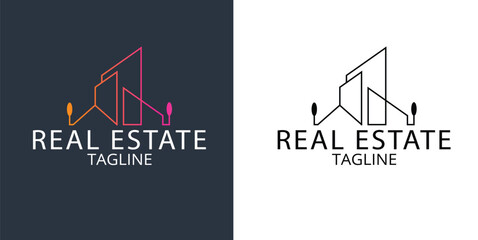Modern property real estate building logo