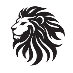 Fototapeta premium Lion Head Silhouette in Frame