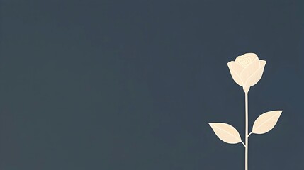 Fototapeta premium Minimalist Floral Design with Single Rose on Dark Background
