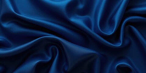Obraz premium Royal blue satin glistens with smooth elegance, its folds dancing in dynamic swirls. Deep, glossy sheen captures light, embodying grace