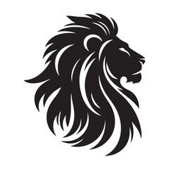 Fototapeta premium Lion Head Silhouette in Wild