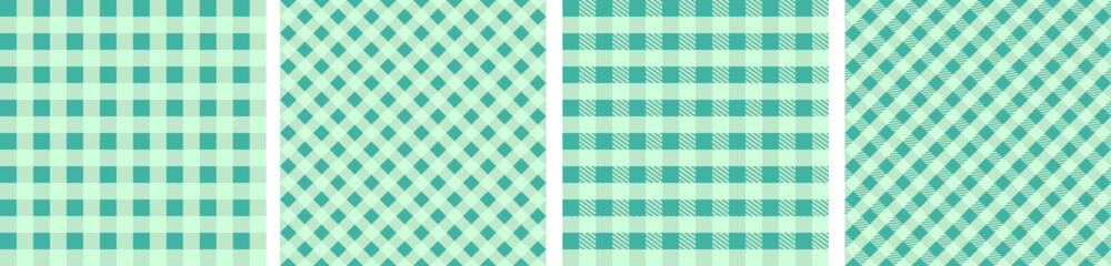 Green seamless textile pattern. Square vintage design. Vector striped repeatable background. Scottish seamless pattern. Print the striped ornament.
