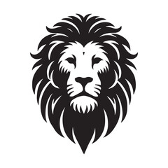 Fototapeta premium Lion Head Silhouette in Jungle