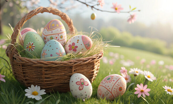 happy easter eggs day colorful april month 2025 year springtime holiday event multicolor culture happy easter day egg basket brown event holiday gift copy space religion hunt egg happy easter egg day 