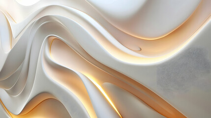 Fototapeta premium Abstract design featuring smooth, flowing shapes with warm lighting effects.