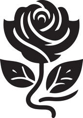 Silhouette of rose flower vector style