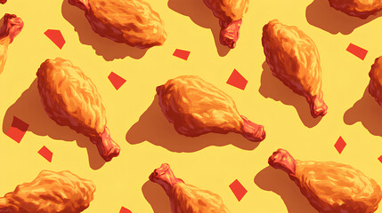 Fried chicken pattern, fast food