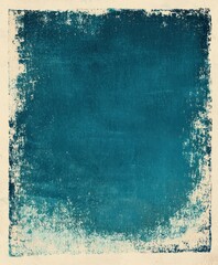 Deep teal edges fade into pale cream and white, with a sharp grainy texture and a bold teal border framing the blank center, perfect for custom content.