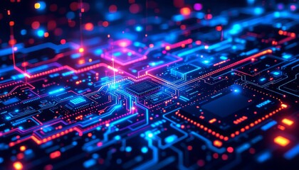 Obraz premium Abstract Circuit Board Technology Background Image