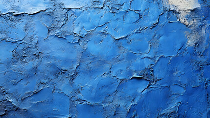 Obraz premium A textured blue wall surface showcasing a rich, layered appearance with various shades and depths of blue