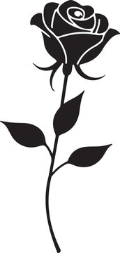 Silhouette of rose flower vector style