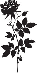 Silhouette of rose flower vector style