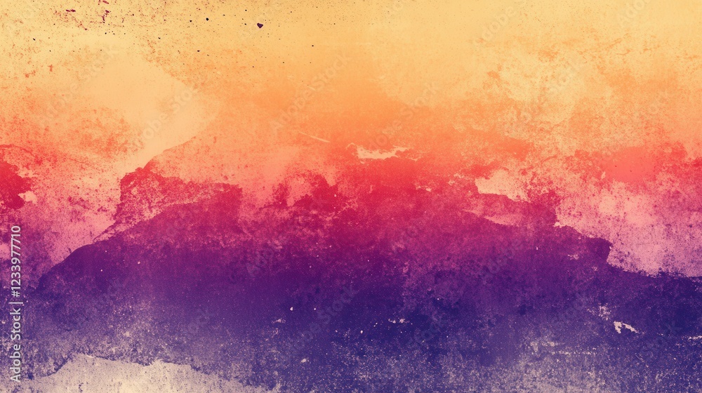 Aufkleber An abstract grainy poster background featuring a blend of purple, orange, and beige with a noise texture. This design creates a visually engaging banner backdrop with a unique, textured appeal.