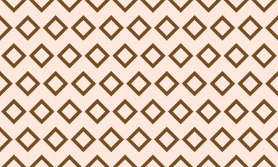 This image features a repeating pattern of brown diamonds on a beige background. Geometric, symmetrical, decorative design.