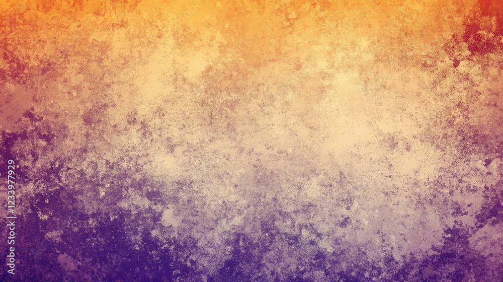 Leinwandbilder An abstract grainy poster background featuring a blend of purple, orange, and beige with a noise texture. This design creates a visually engaging banner backdrop with a unique, textured appeal.