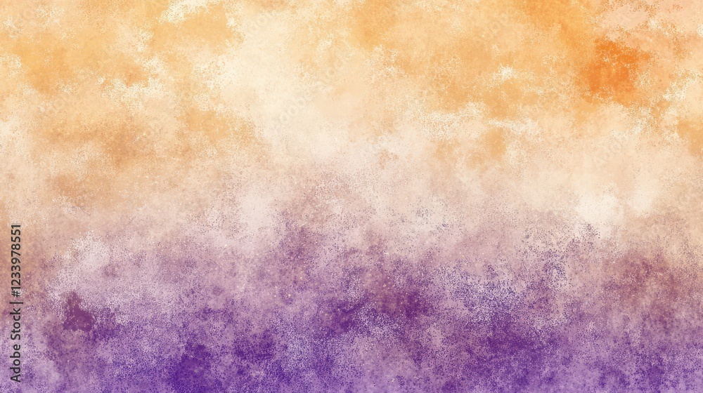Aufkleber an abstract grainy poster background featuring a blend of purple, orange, and beige with a noise tex