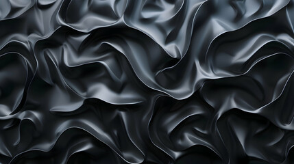 Obraz premium A close-up of crumpled black fabric, showcasing texture and depth.