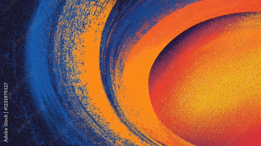 Aufkleber An abstract poster design featuring a color swirl vortex with a grainy background and noise texture.