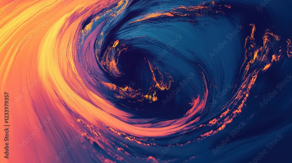 Aufkleber An abstract poster design featuring a color swirl vortex with a grainy background and noise texture.