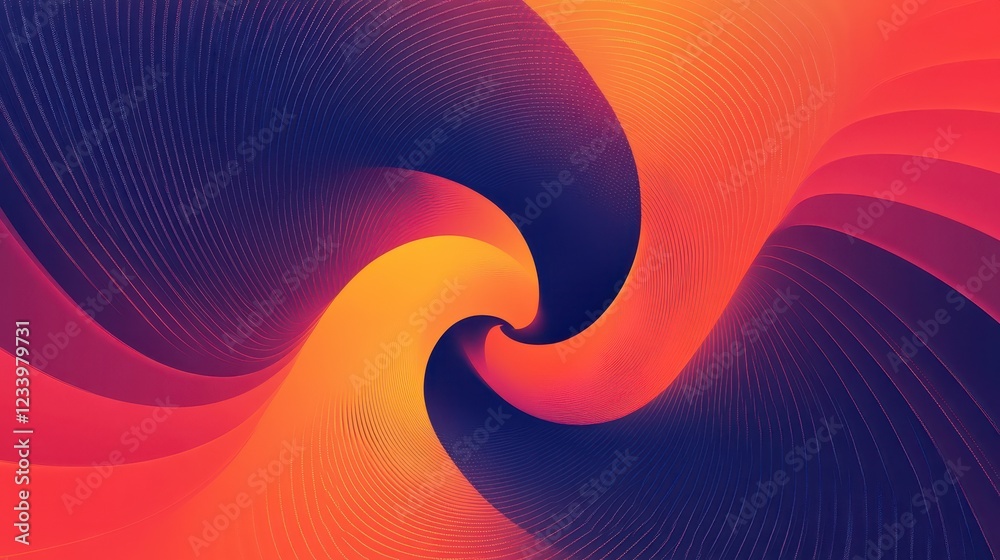 Aufkleber An abstract poster design featuring a color swirl vortex with a grainy background and noise texture.