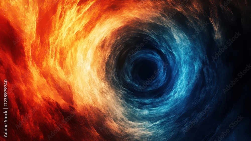 Fototapete An abstract poster design featuring a color swirl vortex with a grainy background and noise texture.