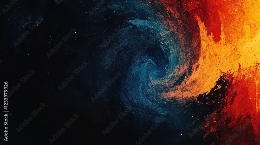 Aufkleber An abstract poster design featuring a color swirl vortex with a grainy background and noise texture.