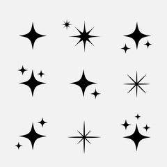 Sparkling stars. Shiny sparks  glitter light star and sparkle elements