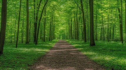 Fototapeta premium Forest Trail: Lush Green Canopy