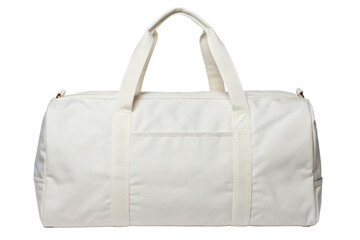 Naklejka premium White canvas duffel bag isolated with transparent background