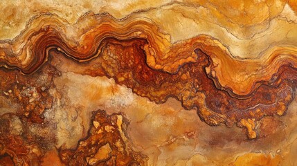 Close-up of rust on a decaying metal sheet, with intricate textures of corrosion and wear, leaving an open area for copy space.