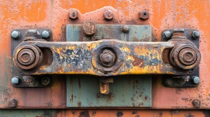 Close-up of rust patterns on an old metallic surface, with orange, brown, and black corrosion textures offering plenty of room for copy.