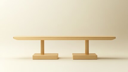 A symbolic negotiation concept with a seesaw balancing financial agreements and risk factors, copy space.