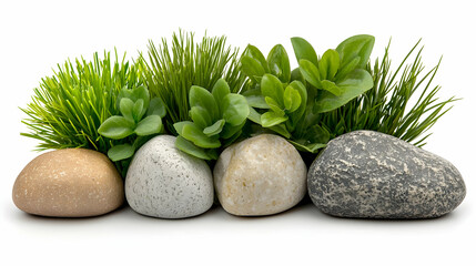 Fototapeta premium Tranquil garden scene with stones and plants