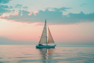 Sailboat watercraft outdoors horizon.