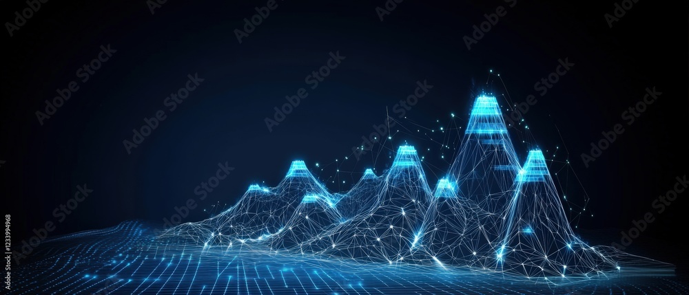Poster abstract technology background featuring network lines and dots in a digital concept design