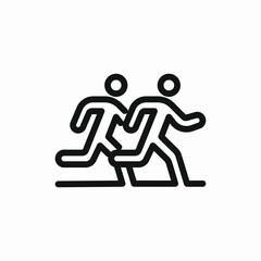 people running team race icon vector sign