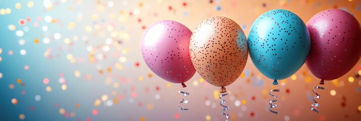 Festive Balloons and Confetti: A Celebration in Pastel Hues