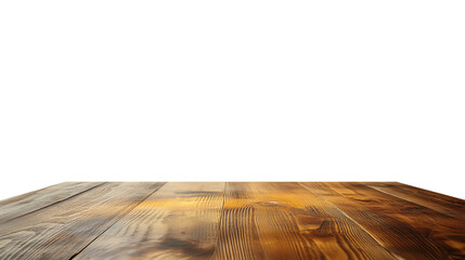 Empty wooden table front view for a vintage interior design backdrop. Created with Generative AI.