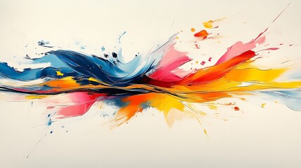 Abstract Colorful Swirling Paint Explosion Artwork