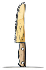 Obraz premium A Cartoon Illustration Of A Bread Knife