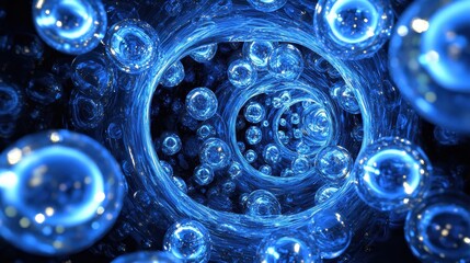 Abstract Blue Orb Vortex: A Deep Dive into Luminescent Spheres