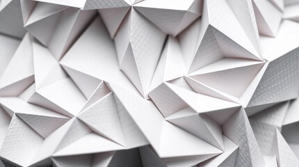 Intricate paper folds in abstract design, showcasing texture, on a neutral background