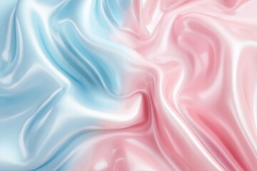 Obraz premium Soft Satin Fabric in Blue and Pink with Shiny Flowing Folds