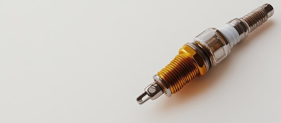 Spark plug isolated on off-white background.