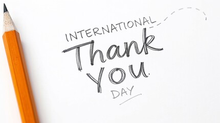Fototapeta premium Hand-drawn graphic design for International Thank You Day with a pencil illustration