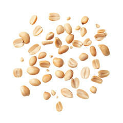 Tasty and nutritious peanuts isolated on transparent white background, clipping path