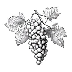 Obraz premium Grapes illustration drawing vintage.
