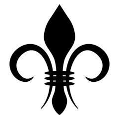 Black Fleur de lis Symbol, Heraldry Design Element © brovarky