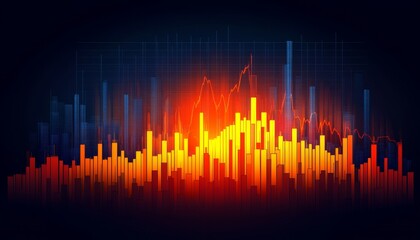 Abstract Financial Graph, Price Fluctuations in the Stock Market with a Dark Background