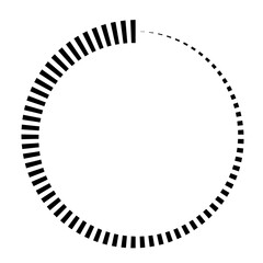 Fototapeta premium Circular Loading Indicator, stripes around circle logo countdown